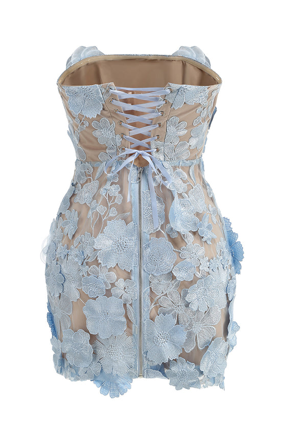 Strapless Floral Bodycon Dress