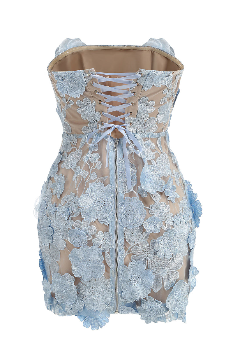 Strapless Floral Bodycon Dress
