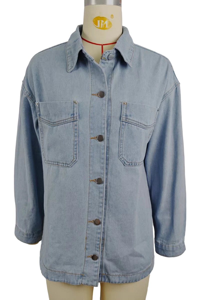 Classic Button-Up Denim Shirt