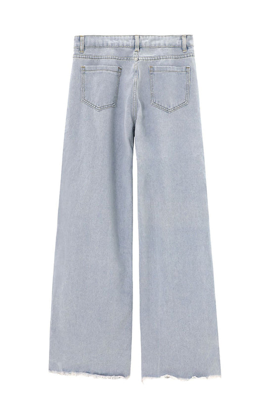 Side Lace-Up Straight Leg Jeans