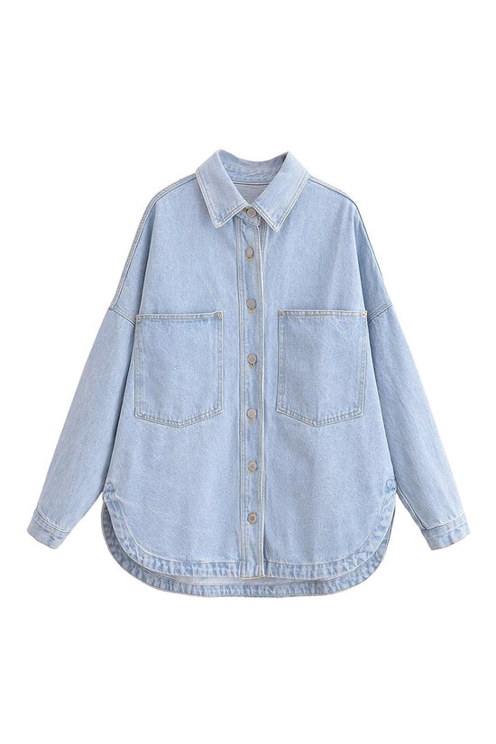 Casual Denim Button-Up Shirt