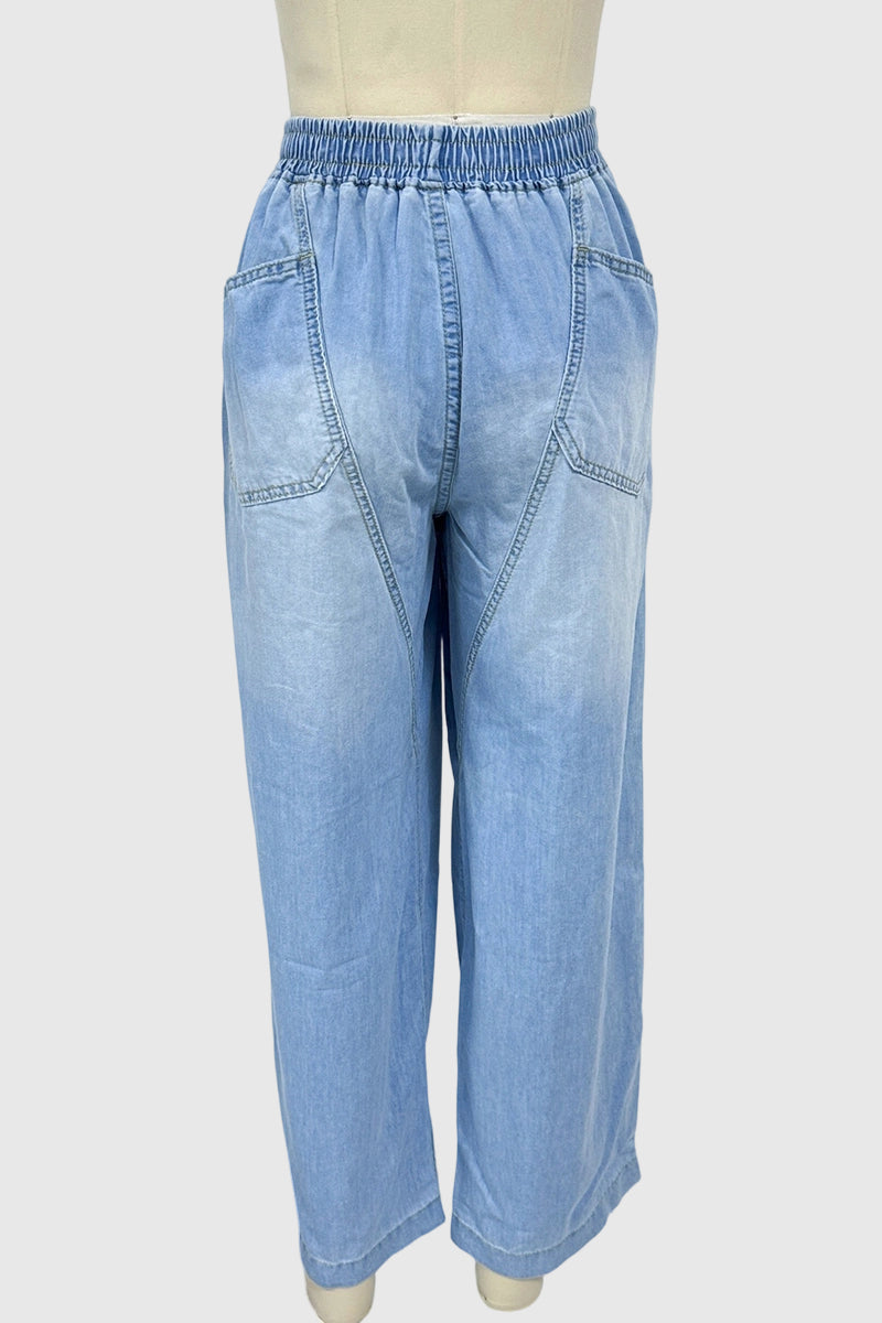 Chic Relaxed Fit Denim Trousers