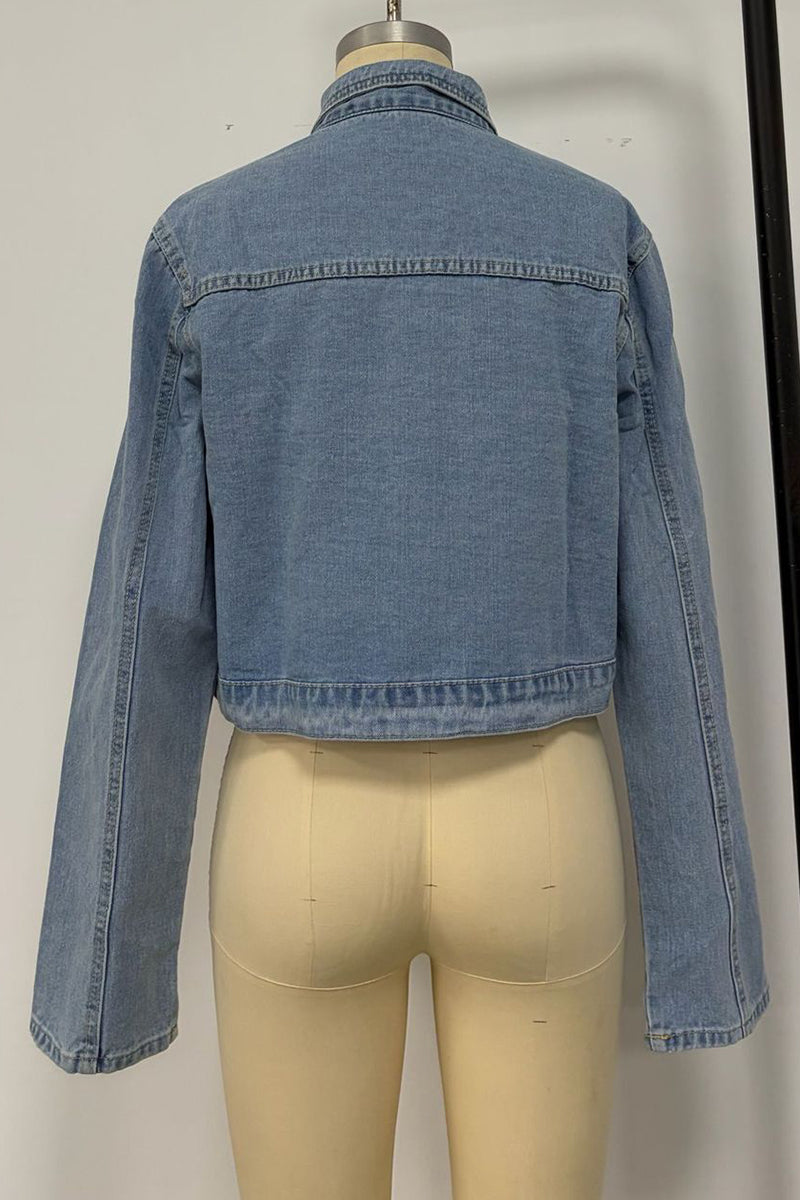 Classic Denim Jacket with Button-Down Front