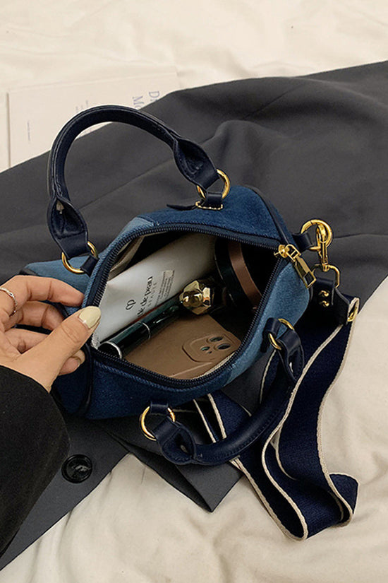Stylish Patchwork Barrel Bag