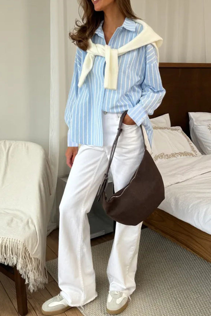 Striped Button-Up Shirt