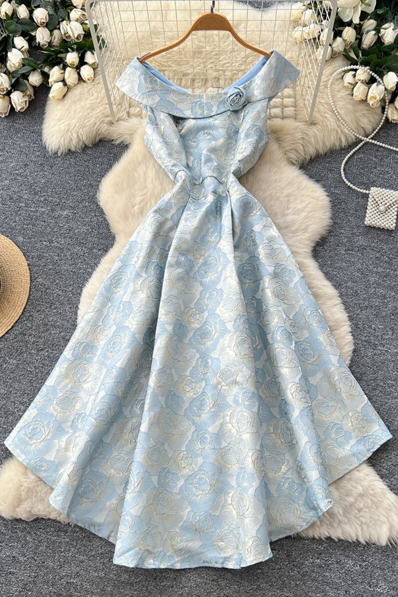 Off-Shoulder Floral Casual Dress