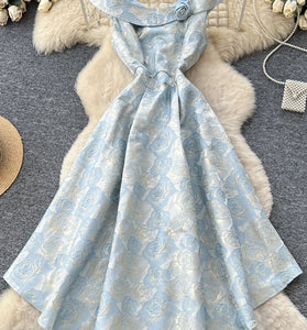 Off-Shoulder Floral Casual Dress