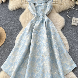 Off-Shoulder Floral Casual Dress