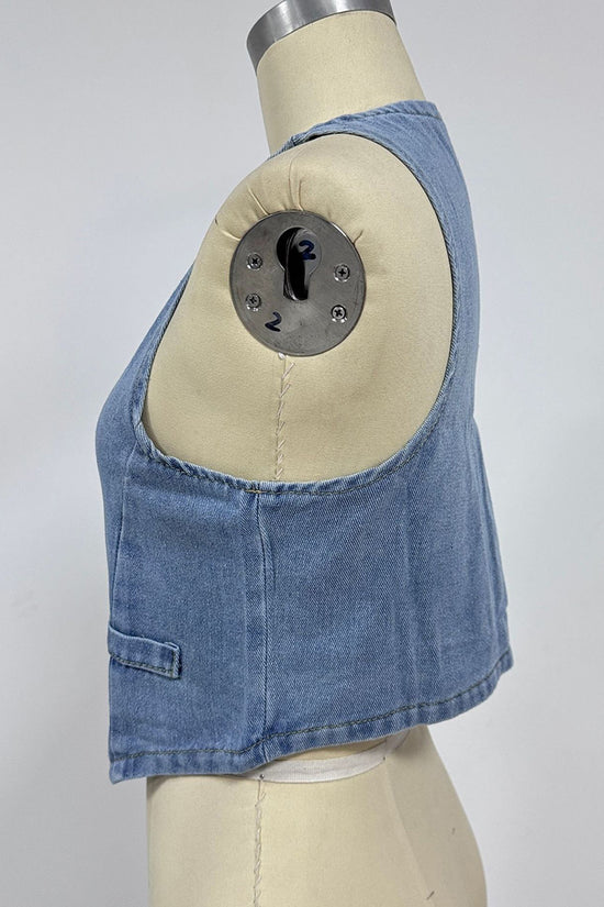 Vintage Denim Button Vest