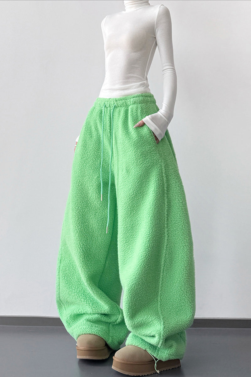 Oversized Drawstring Casual Pants