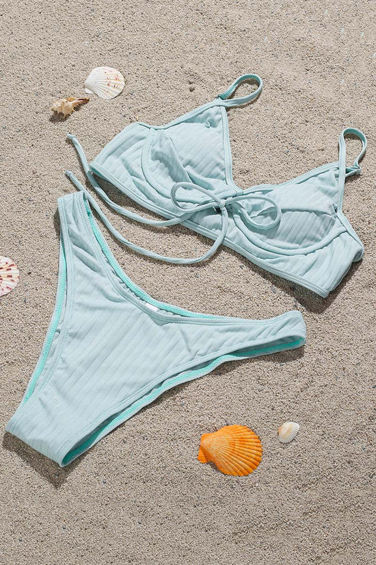 Chic Lace-up Bikini Set