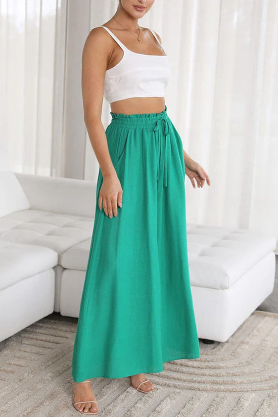 High-Waist Wide-Leg Casual Pants