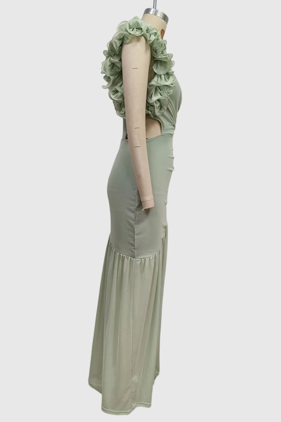 One-Shoulder Ruched Maxi Dress