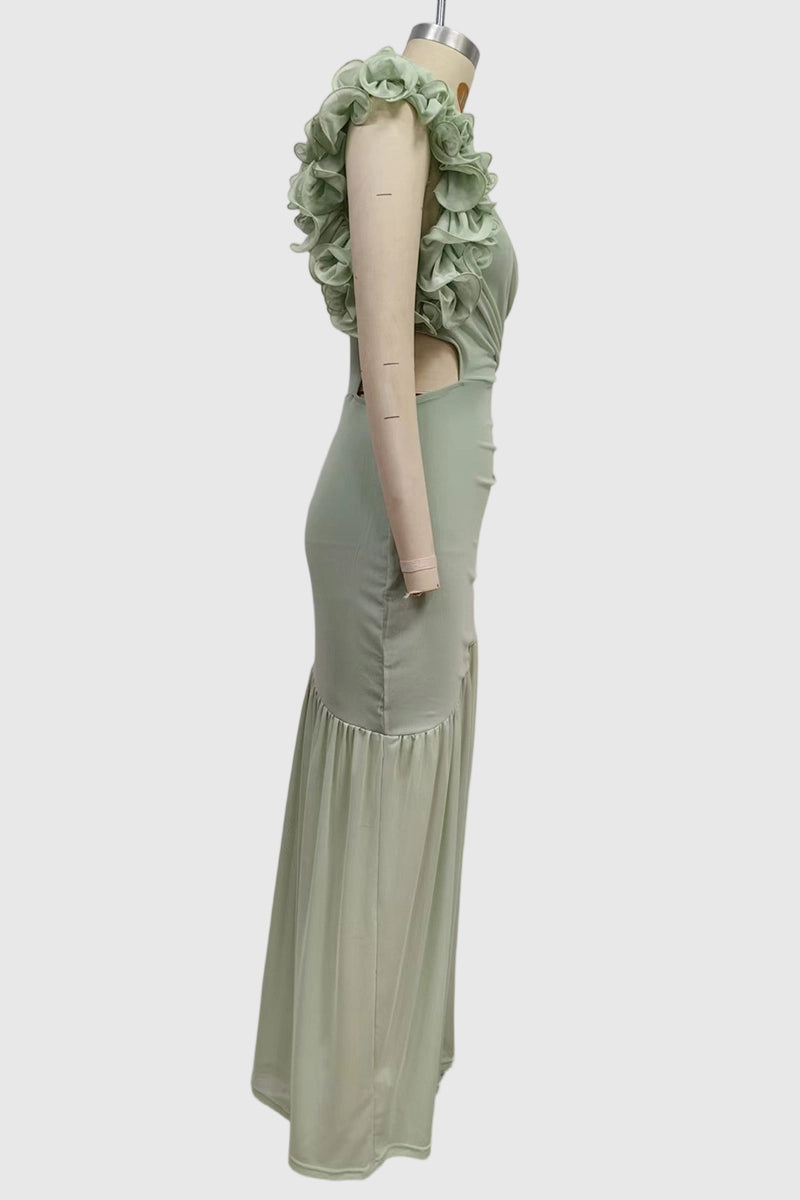 One-Shoulder Ruched Maxi Dress