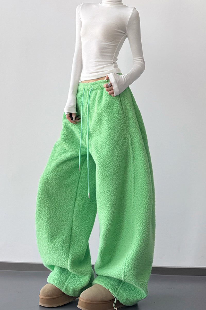 Oversized Drawstring Casual Pants