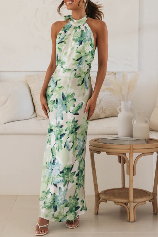Floral Halter Maxi Dress