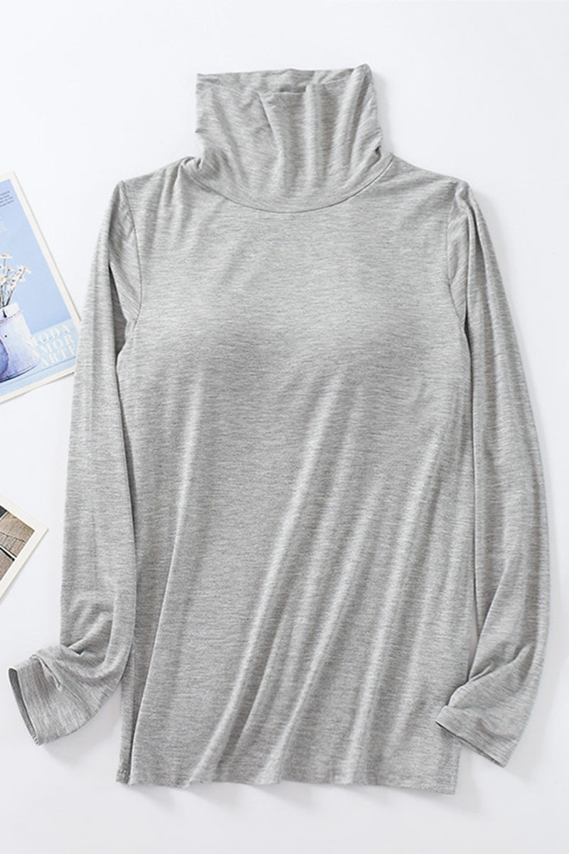 High Neck Long Sleeve Bodycon Top