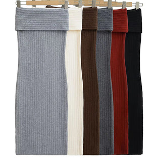 Ribbed Foldover Casual Dress