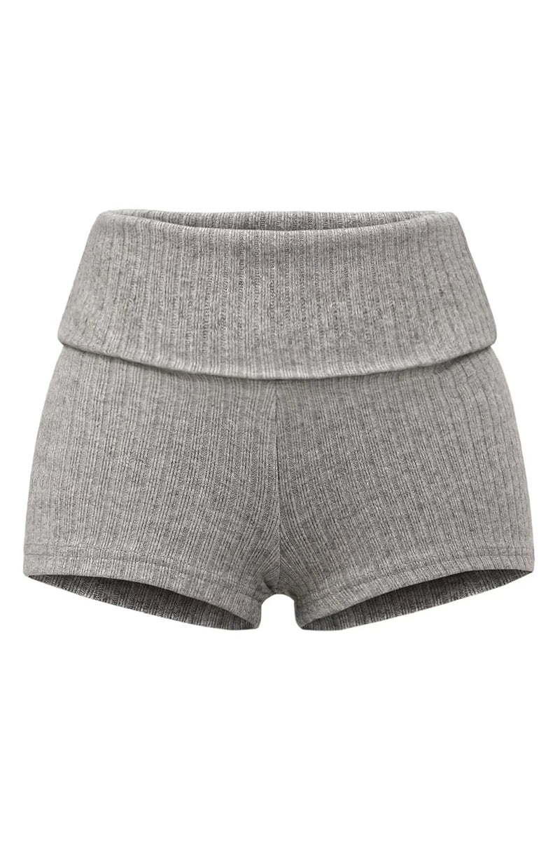 Foldover Casual Knit Shorts