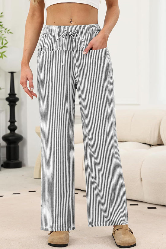 Checkered Wide-Leg Casual Pants