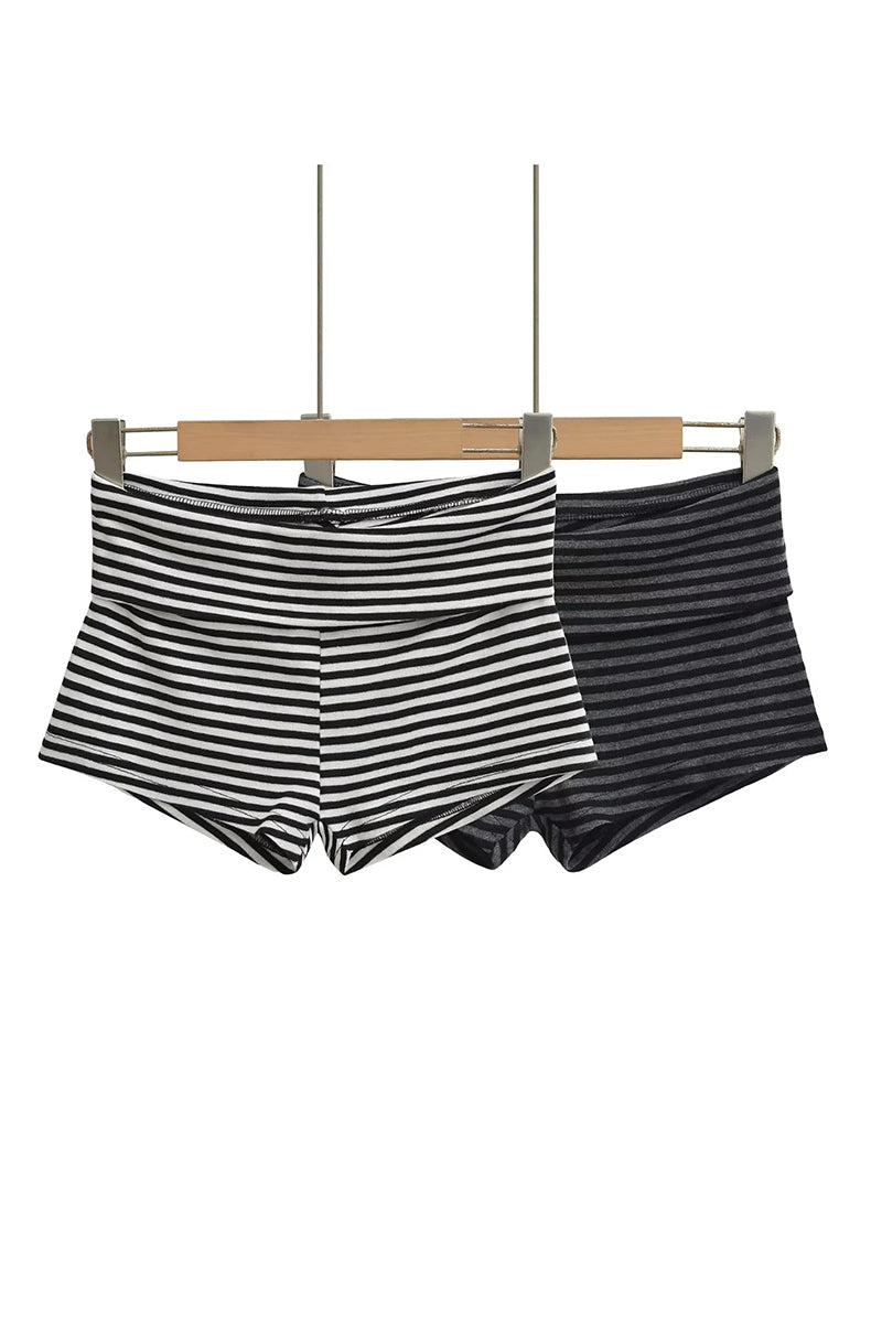 Striped Casual High-Waist Shorts
