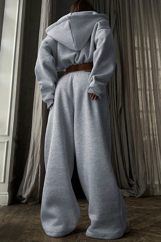 Cozy Cropped Hoodie and Sweatpants Set