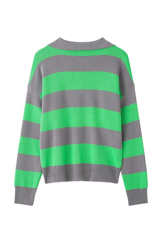 Striped V-Neck Sweater