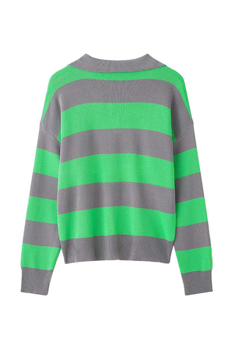 Striped V-Neck Sweater