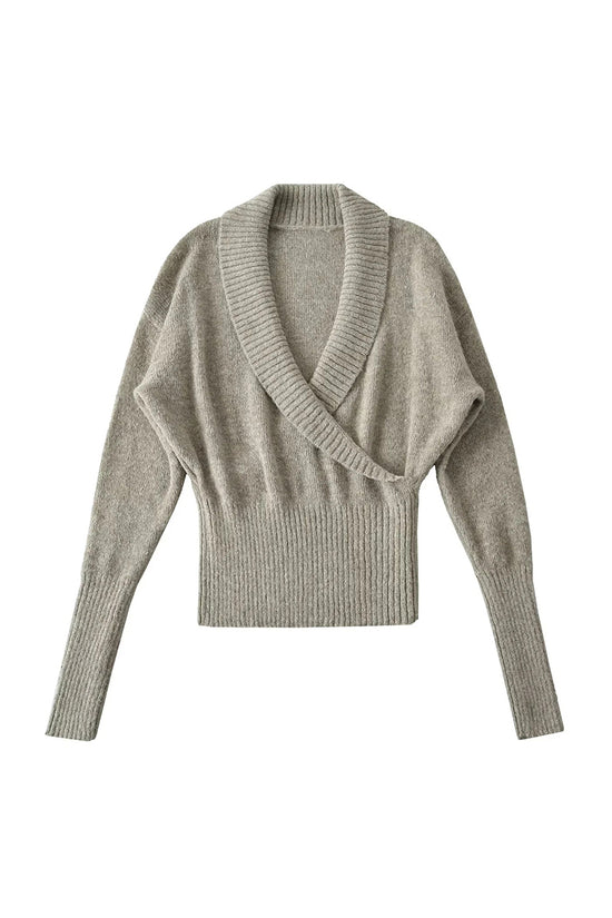 Elegant Wrap V-Neck Sweater