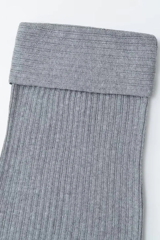 Ribbed Foldover Casual Dress