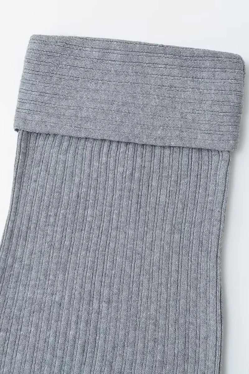 Ribbed Foldover Casual Dress