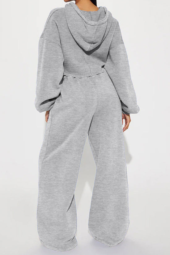 Sporty Zip Hoodie and Jogger Set