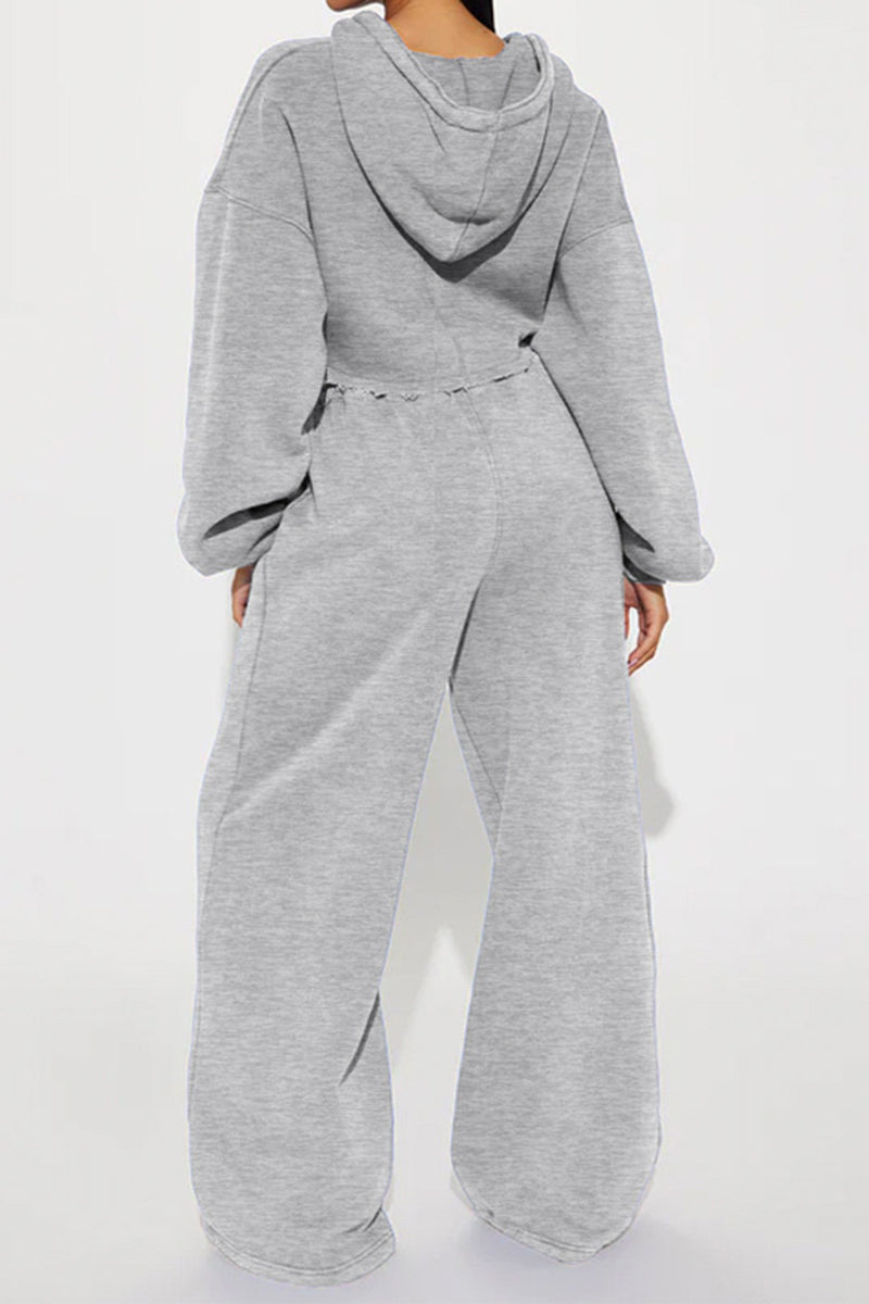 Sporty Zip Hoodie and Jogger Set