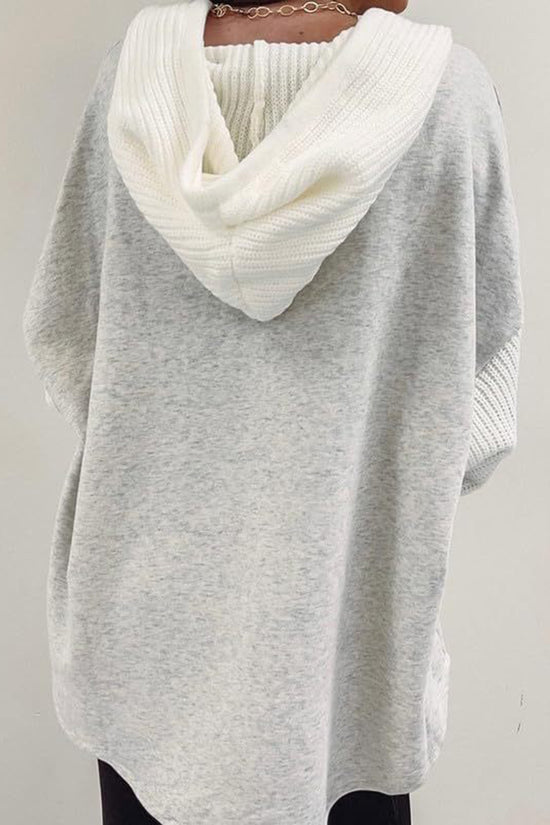 Trendy Button-Up Hoodie Sweatshirt