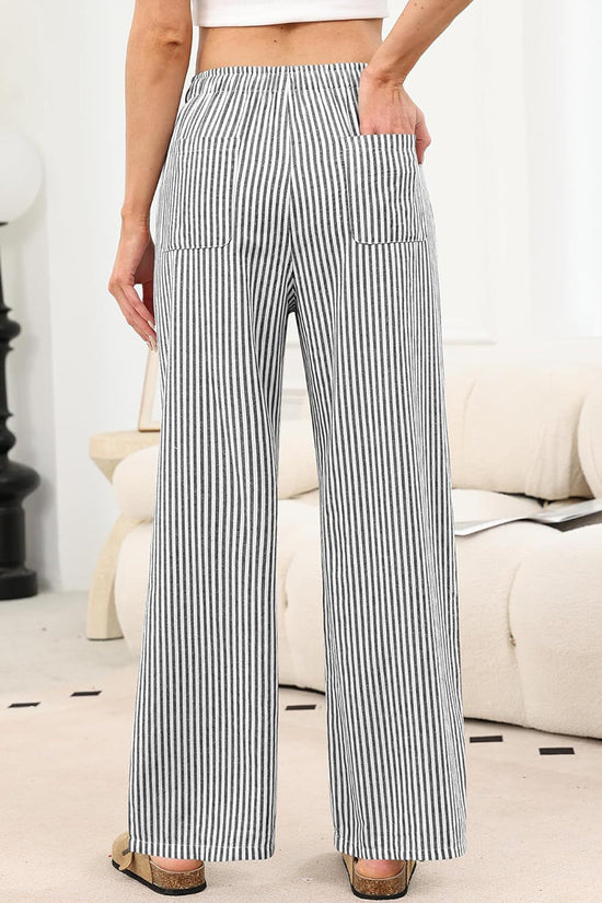 Checkered Wide-Leg Casual Pants