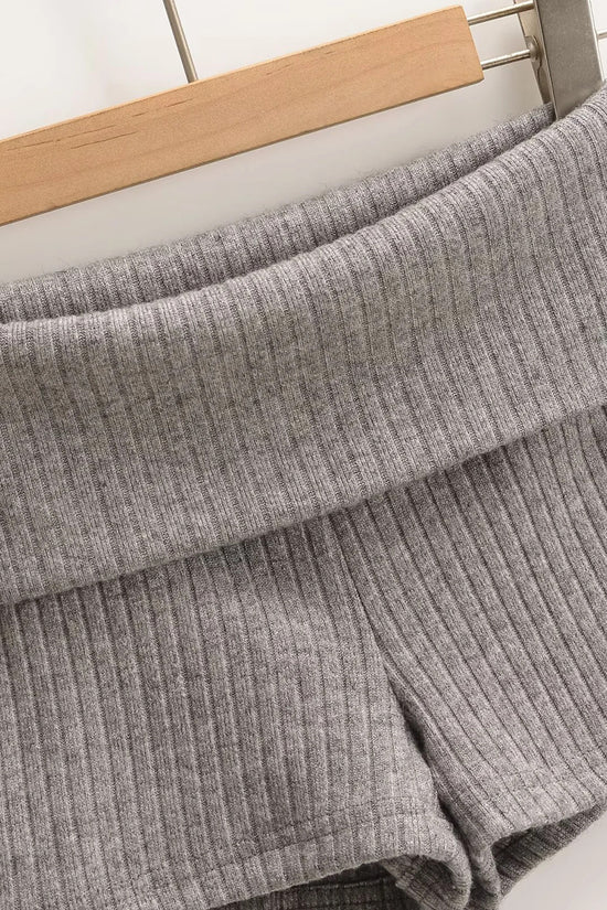 Foldover Casual Knit Shorts