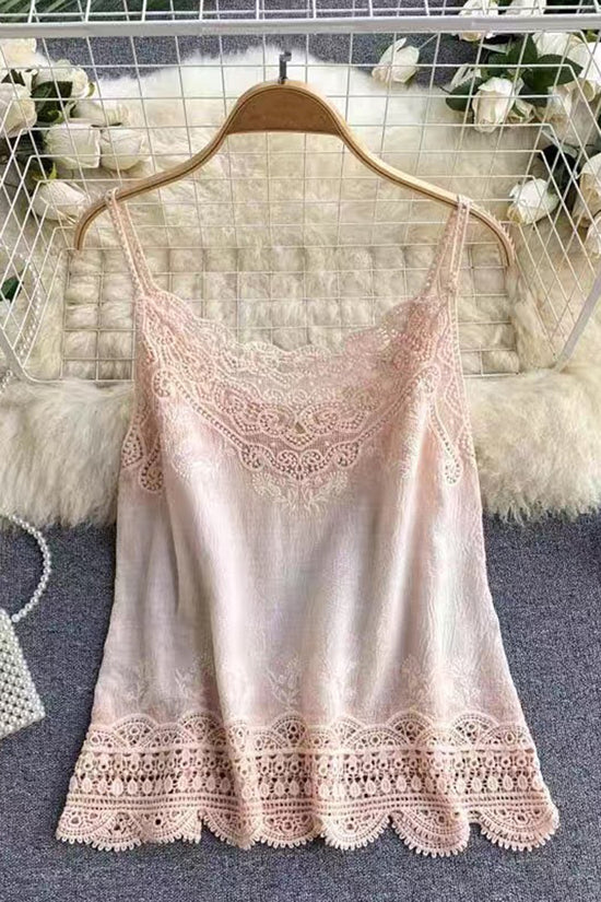 Elegant Lace Trim Tank Top