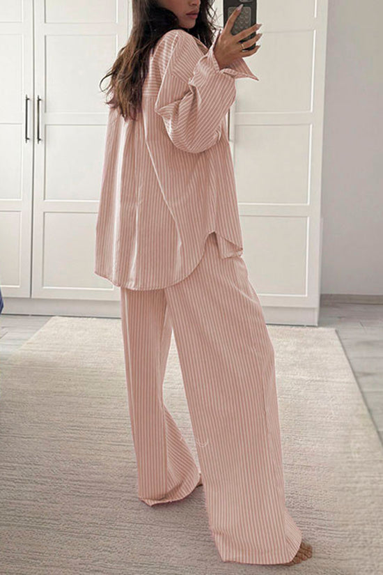 Striped Wide-Leg Pants Set
