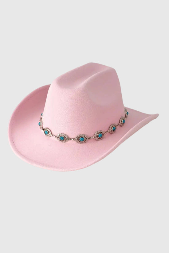 Western-Inspired Gemstone-Embellished Hat