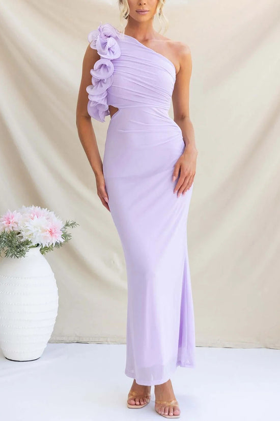 Elegant One-Shoulder Casual Maxi Dress