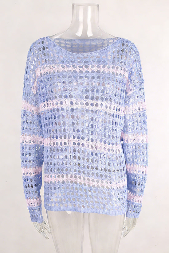 Striped Knit Swim Cover-Up