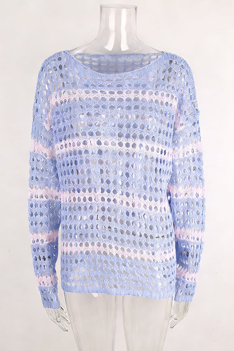 Striped Knit Swim Cover-Up