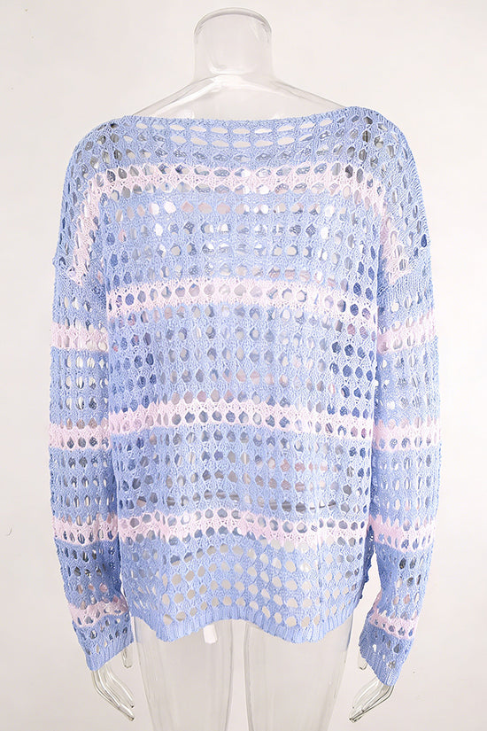 Striped Knit Swim Cover-Up