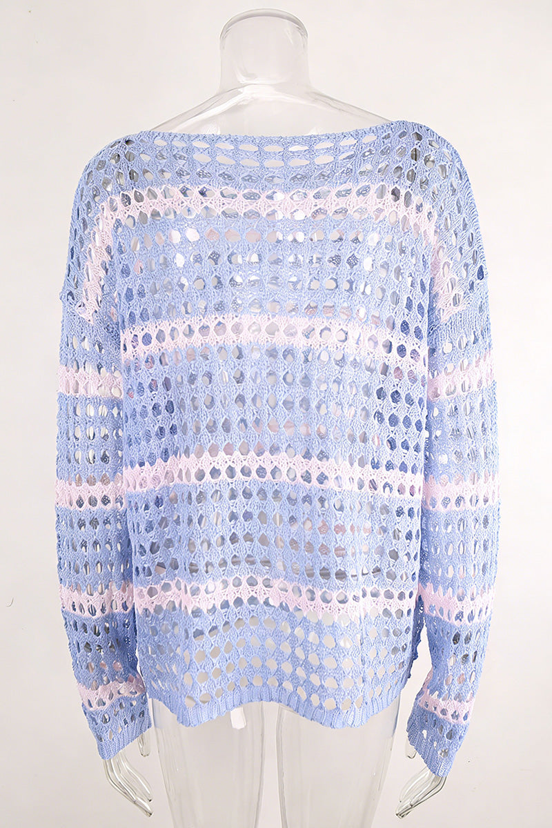 Striped Knit Swim Cover-Up