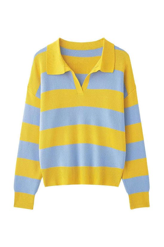 Striped V-Neck Sweater
