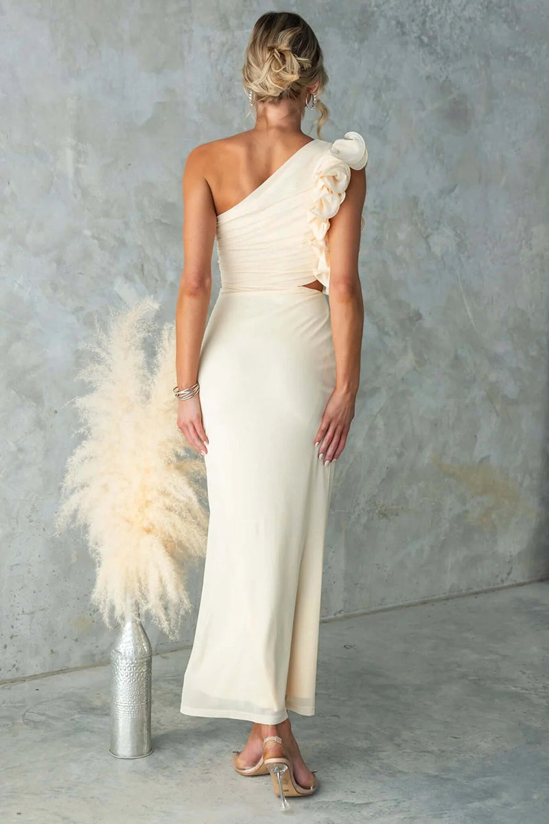 Elegant One-Shoulder Casual Maxi Dress