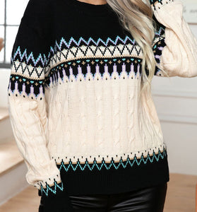 Patterned Knitted Sweater