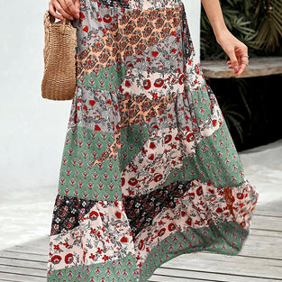Boho Print Maxi Skirt
