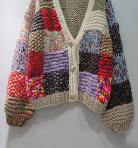 Patchwork Knit Cardigan