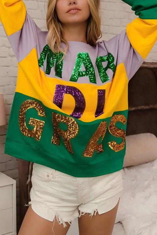 Sequin Letter Graphic Sweatshirt